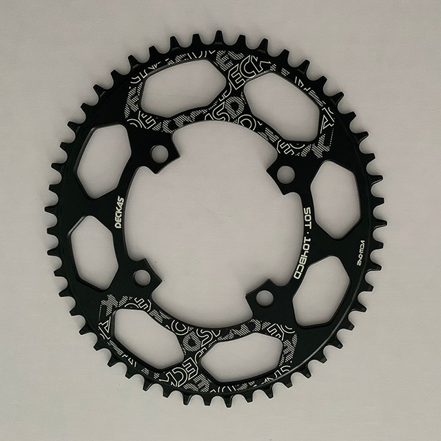 Deckas-plato ovalado BCD 104, platos y bielas de bicicleta de 40/42/44/46/48/50T de ancho y estrecho, 52 dientes, bandeja única, corona de estrellas para bicicleta de montaña: 50T Black