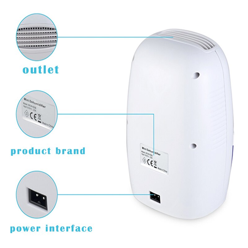 Mini deshumidificador XROW-600A para el hogar, deshumidificador silencioso para sótano, absorbente de secador de armario, capacidad de 1L, 1 unidad