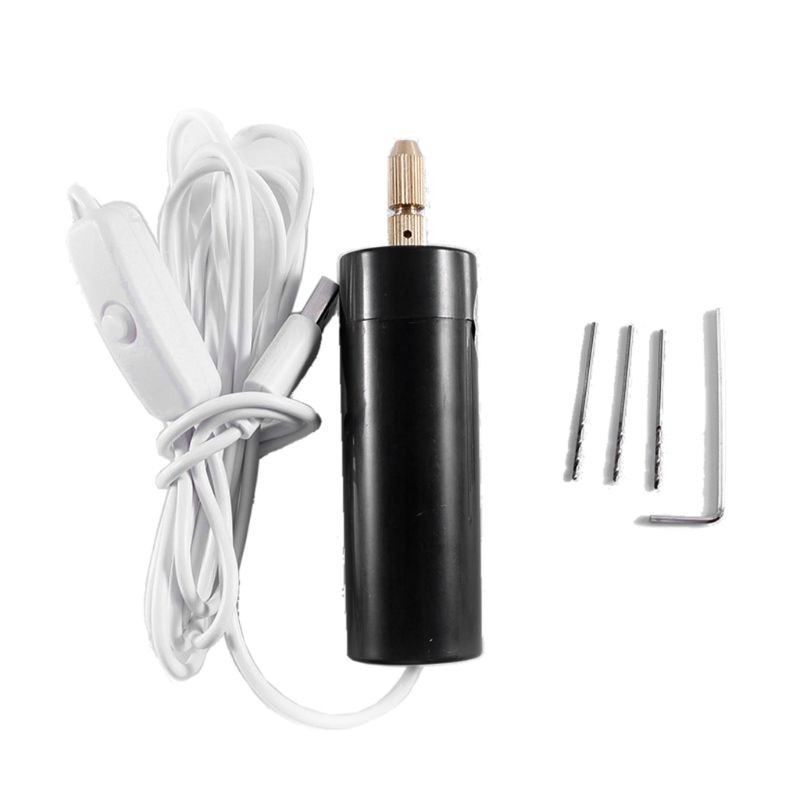 Elektrische Hand Bohrer Schlüssel 5V Hand Motor Loch Machen Harz Schmuck Mini Bohrer Usb