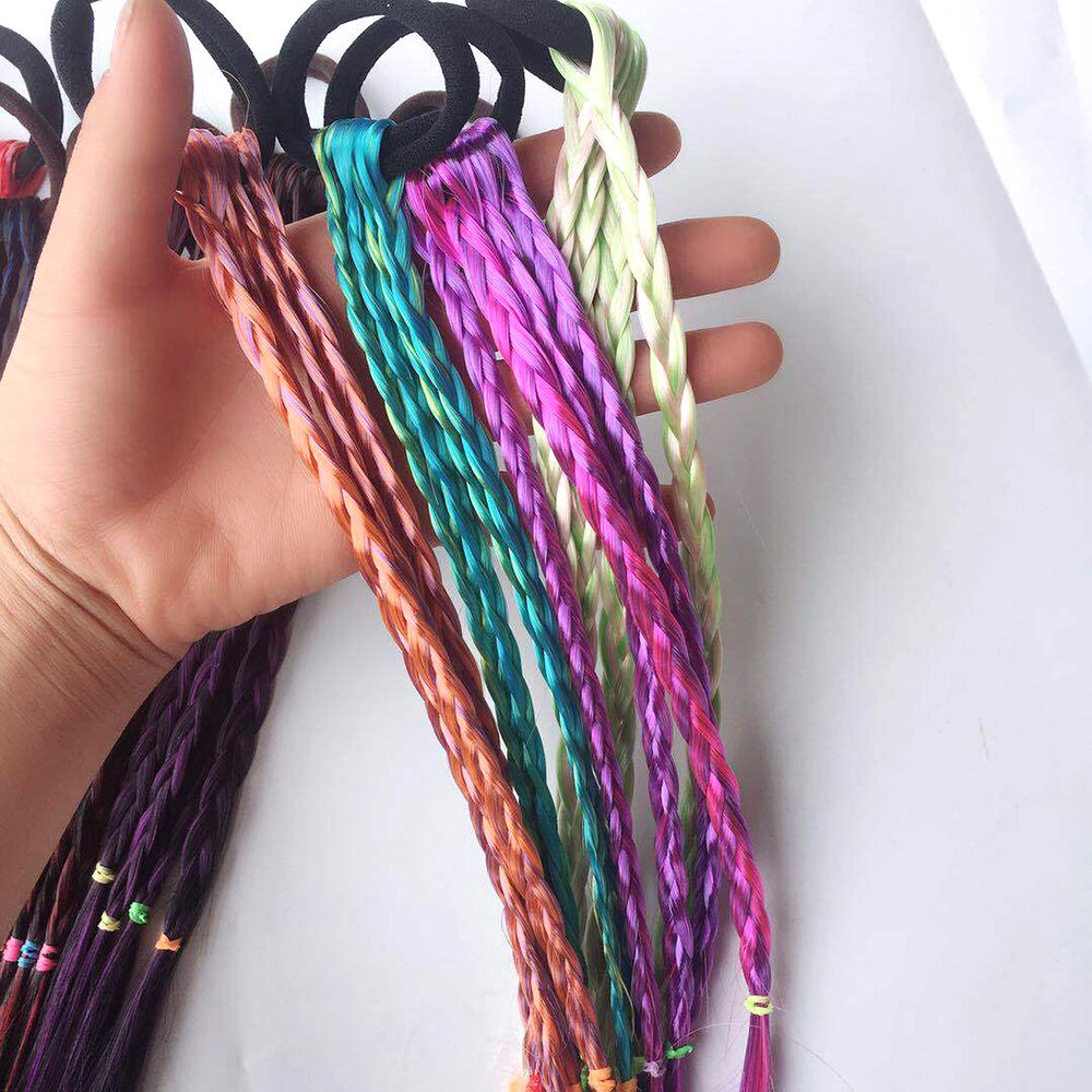 Söta tjejer elastiskt hår rep gummiband flätor håraccessoarer peruk hästsvans hårring barn snodd fläta rep hår flätare