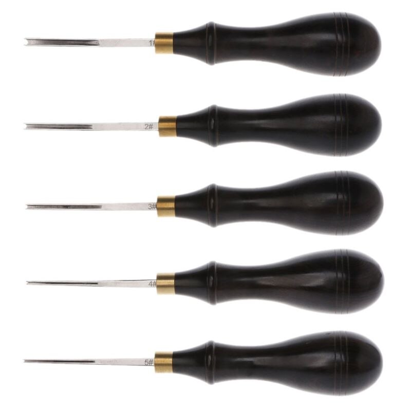 Borde de cuero Creaser hoja de acero ébano Blackwood ranura poco profunda Craft Mark Tool