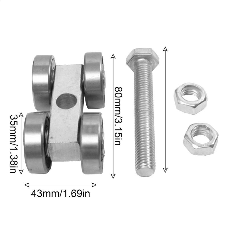 Barn Door Rollers 4 Wheel Trolley Assembly Roller Heavy Duty Sliding Door Hanger Ceiling Mount Barn Door Hardware for Wardrobe