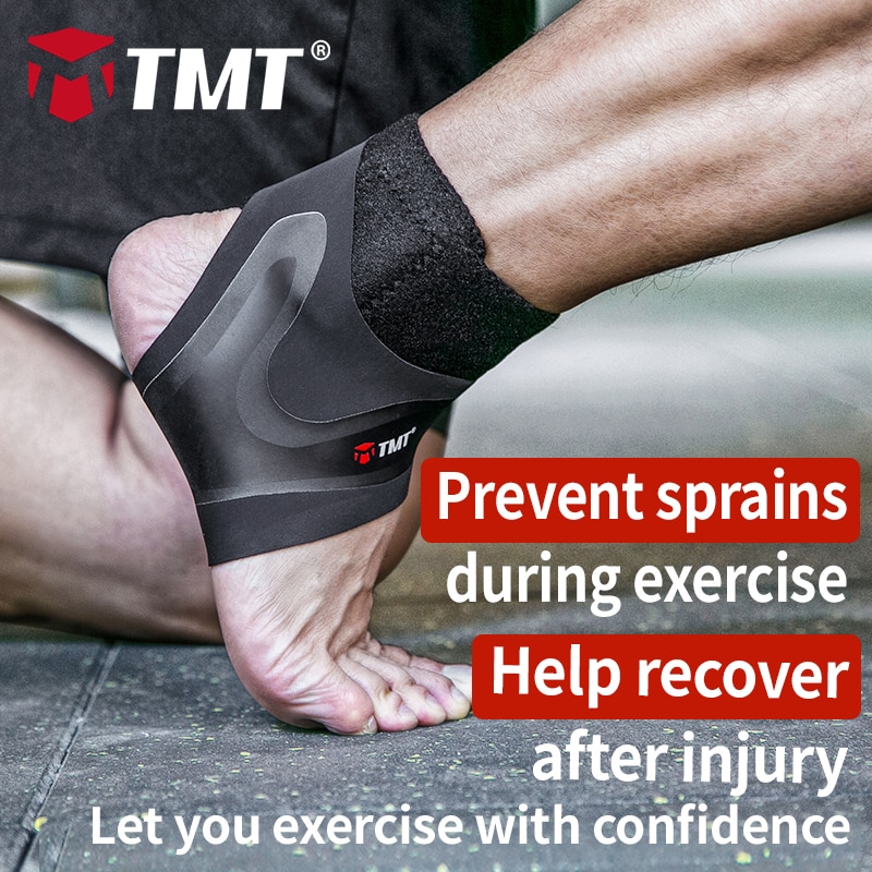 Tmt fitness ankelbøjle ankelrem gym ankelbeskyttelse løb sport support beskyttelsesfod bandage elastisk sort universal justering