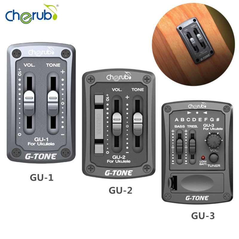 Cherub G-Tone 2-Band Ukelele Eq Equalizer Pickup Hawaiian Gitaar Eq Met Tuner Pickup Piezo Keramische Pick-Up Preamp Systeem