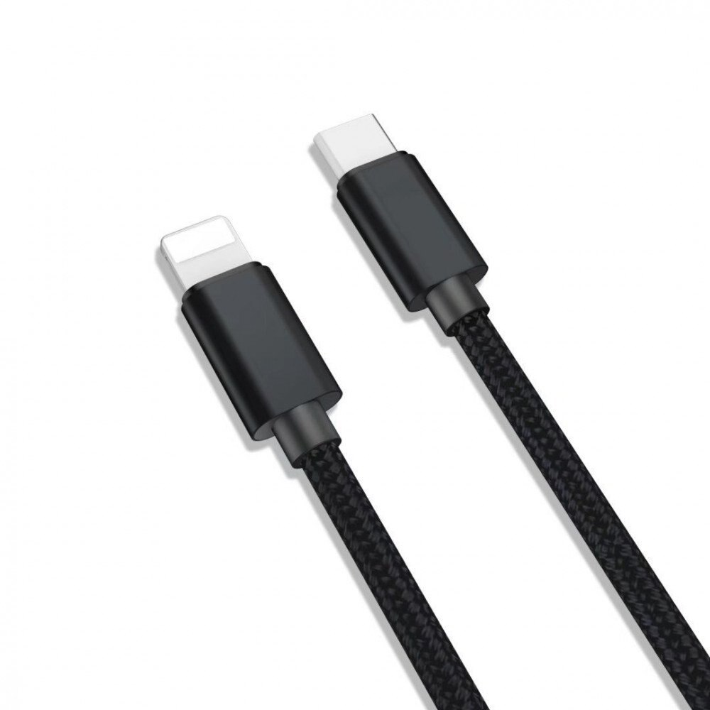 Typ C zu Blitz Kabel Schnelle Ladung 2,4 EINE Daten Kabel Nylon Geflochtene Schwarz 1M Kompatibel mit iPhone iPad verwenden mit Typ C Ladegerät