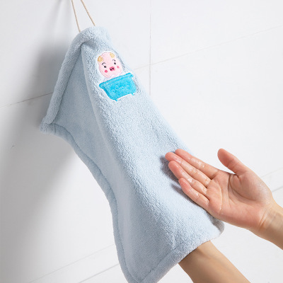 Baby Nursery Hand Towel Baby Bath Hanging Towels Toddler Soft Plush Cute Cartoon Animal Wipe Hanging Bathing Towels for Children: F