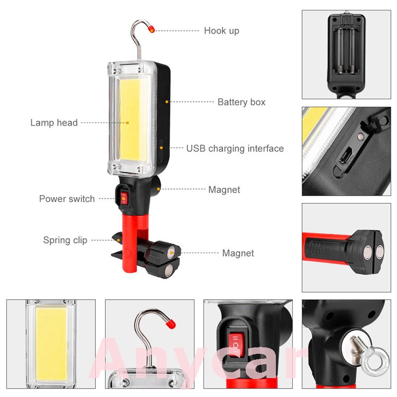 Led work light cob led lamp led car light work light led light matrix floodlight 8000LM rechargeable lamp portable waterproof