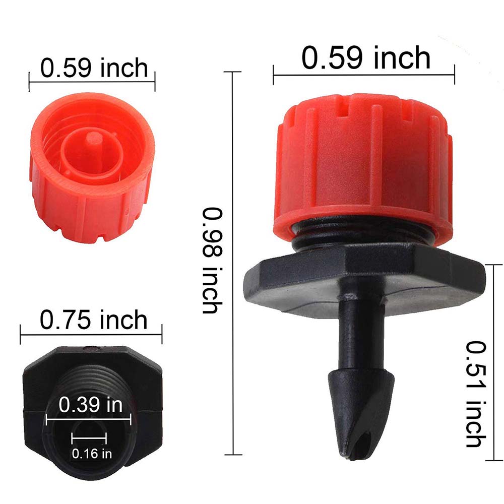 500-30PCS 360 Degree Adjustable Blue Micro Flow Drip Irrigation Drippers Garden Watering Sprinklers For 1/4 Inch Hose