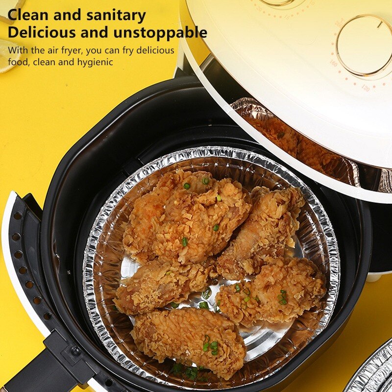 50 stk olietæt aluminiumsfolie blikboks airfryer engangspapir liner non-stick dampkurv køkkenværktøj grill dryp pande bakke