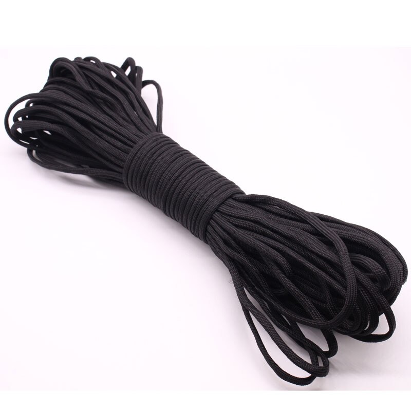 30M Paracord Outdoor Camping, Smycz survivalowa, Lina spadochronowa, Akcesoria do namiotów spacerowych: Black