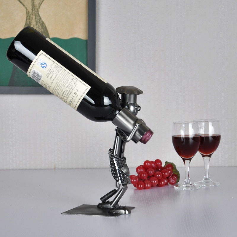 Support à vin de Bar/serveur d'art en fer de table | Support à tasses de décoration pour le restaurant du chef/artisanat en métal