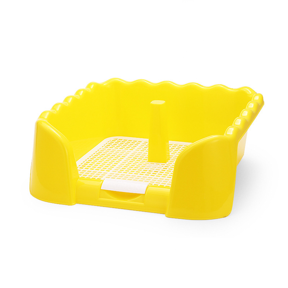 Bandeja portátil para baño para perros mascota, inodoro con rejilla para mascotas, con valla, poste para orinar, producto para orinal de Mascota, accesorios para perros de 2 tamaños
