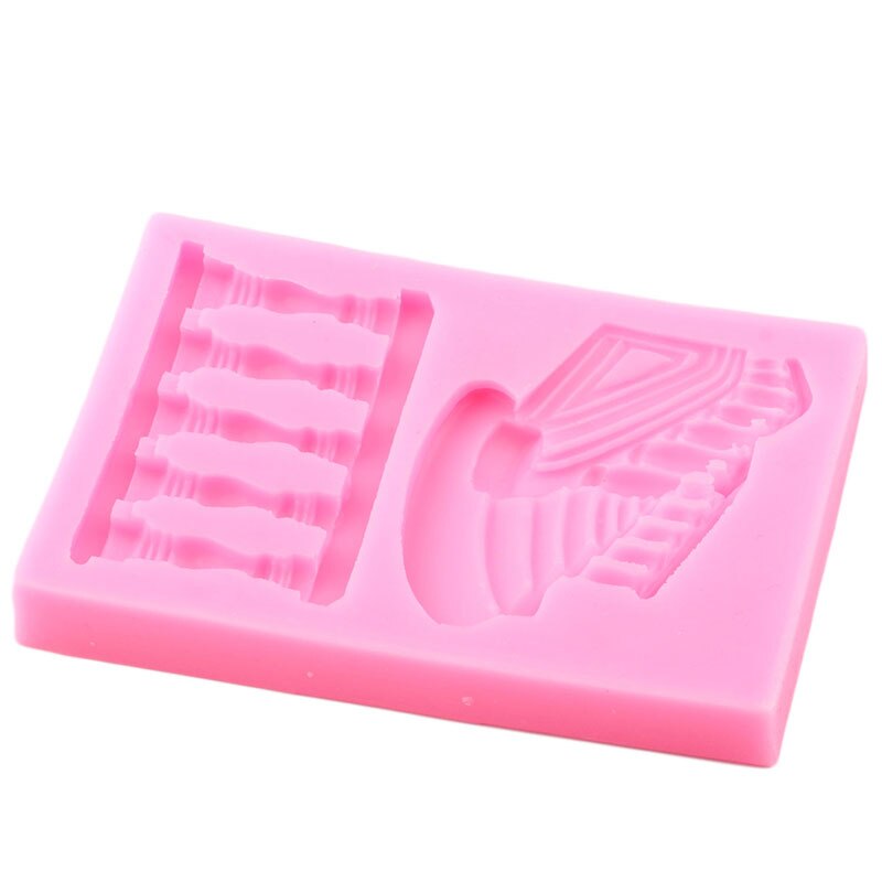 3D Treppen Silikon bilden Geländer Kuchen Grenze Fondant Kuchen Dekorieren Werkzeuge Schokolade Gumpaste Formen Polymer Ton Süßigkeiten Formen