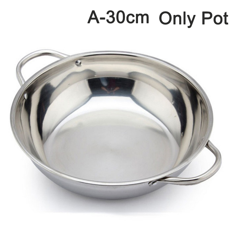 Garnek dwukomorowy ze stali nierdzewnej robić gotowania gorący pota, chińskiego gorący pota, zupy, idealny robić domu, na kemping, na imprezy kuchenne.: czarny