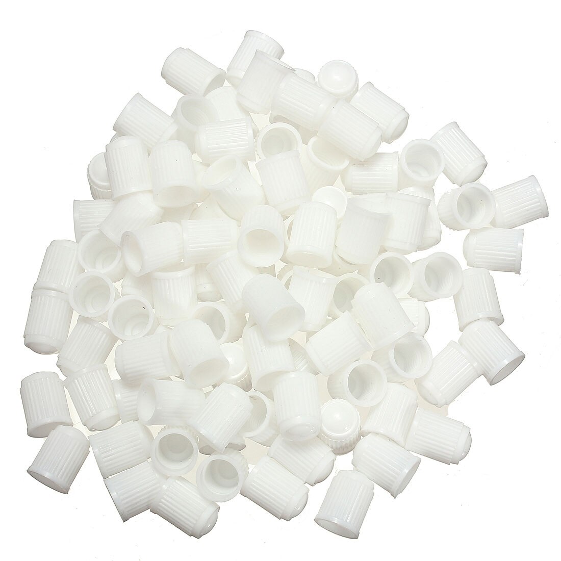 100 Stuks Auto Band Ventiel Dust Caps Dome Vorm Wiel Stem Valve Truck Fiets Tyre Caps Autobandventiel plastic Cap: WHITE