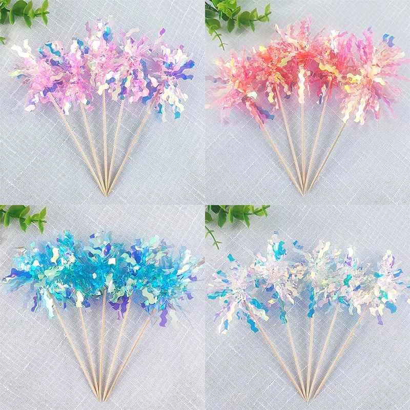 5-50 stk. glitter dusker kaketopper snøfnugg ballform cupcake toppers til jul bursdagsfest babyshower kakedekor
