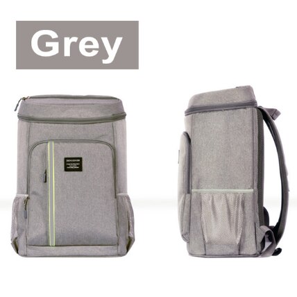 18l/32.8loxford isolado cooling mochila ao ar livre almoço piquenique acampamento alimentos frutas frescas sacos de ombro: 32.8L Gray