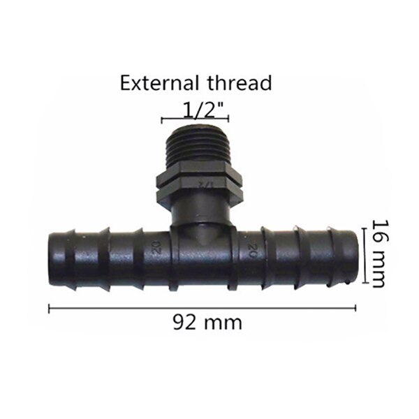 Reducing Tee Splitter with Threaded Connections to a water pipe 1/2" 3/4" Male Threaded Quick Water Adapter Hose Splitter 50 Pcs: 1I2 Inch to DN20