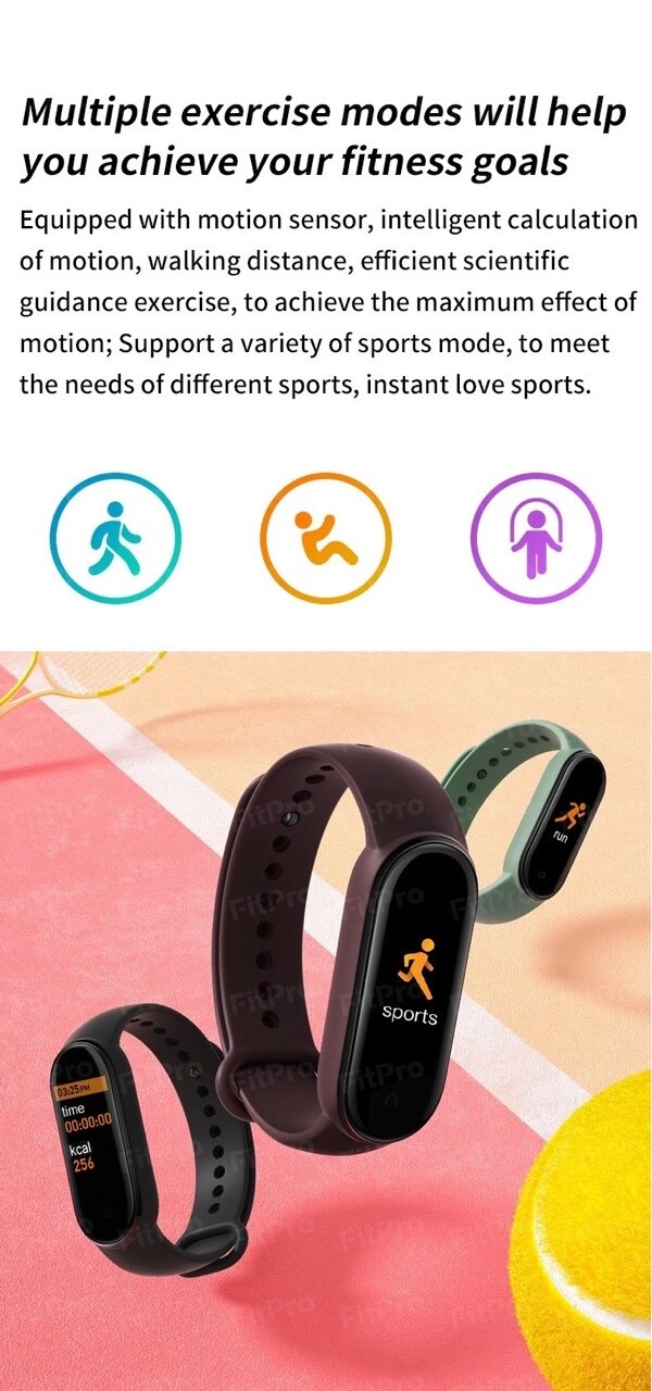 M5 smart band armbånd bluetooth sport fitness tracker pulsmåler vandtæt kvinder mænd se smart sundhed armbånd