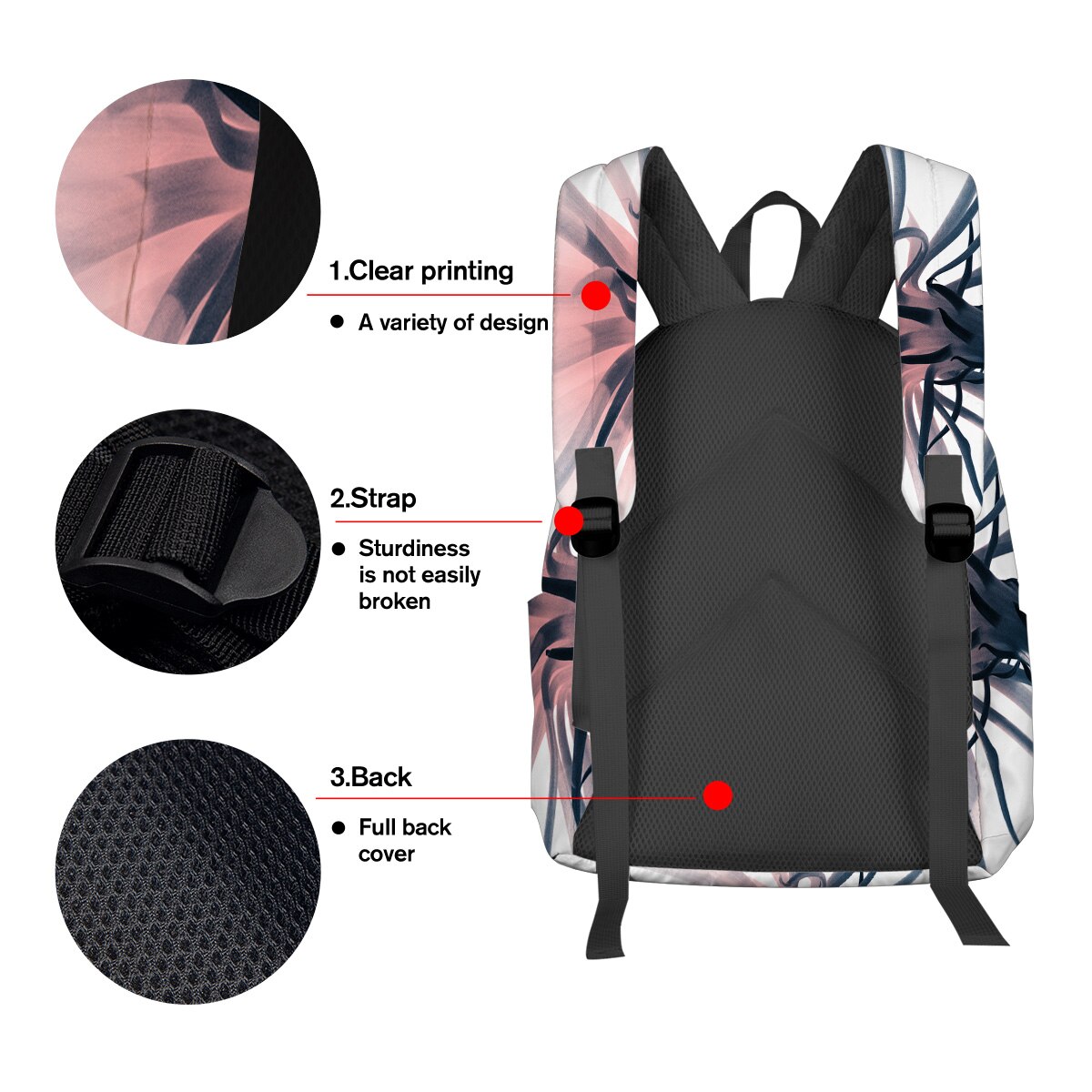 X-Ray Flower Art Shoes Compartment School Book Bags Wear Resistance Kids' Backpacks Laptop Backpack Sports Backpack