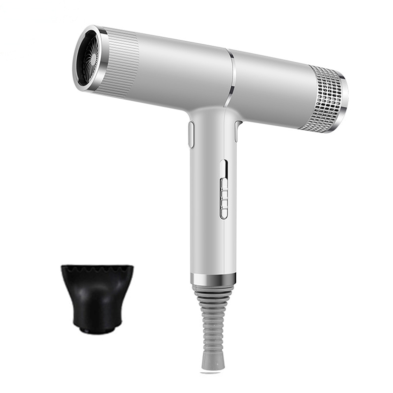Portable and cold air ultra quiet negative ion hair dryer 700W high speed motor powerful hair dryer: Silver / AU