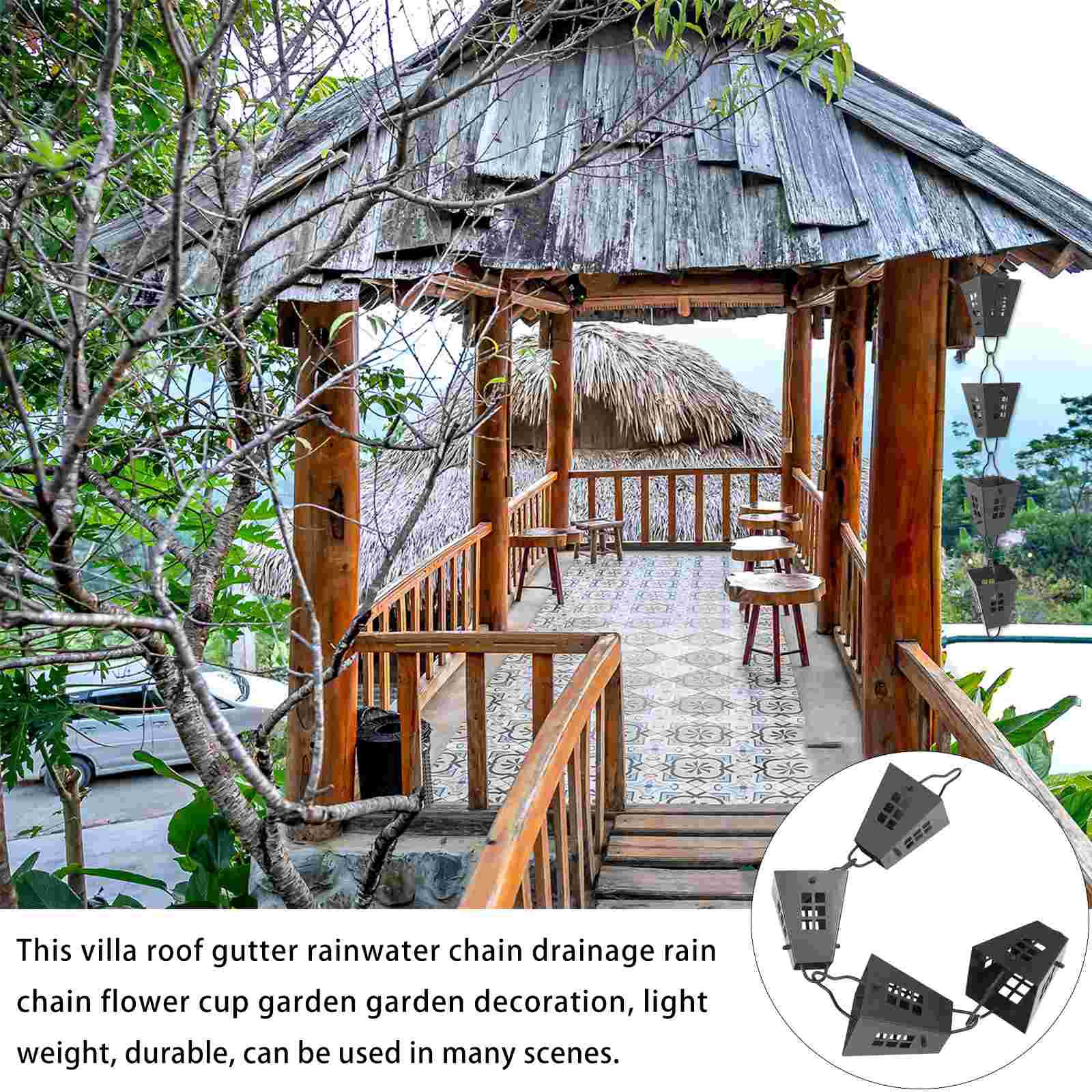 Chaîne de pluie pour gouttière, 1 pièce, utile pour décor de balcon (comme indiqué)