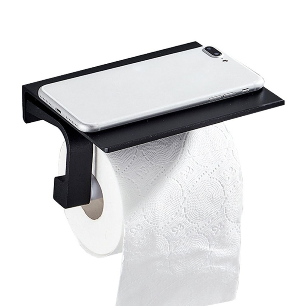 Uitschuifbare toiletrolhouder toiletstandaard aluminiumlegering familiekast handige papierhouder