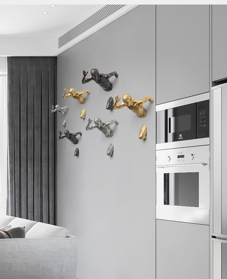 3D stylu industrialnym bieganie rzeźba żywicy salon pokoju tło dekoracji ściany wiszące uruchomić rysunek statua figurki sportowe