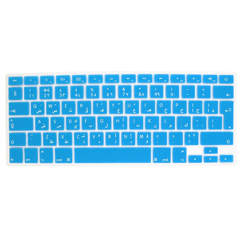 SR 14 Colors EU Arabic Language Letter Silicone Keyboard Cover Sticker for Macbook Air 13 Pro 13 15 17 Retina Protector Sticker: Light Blue