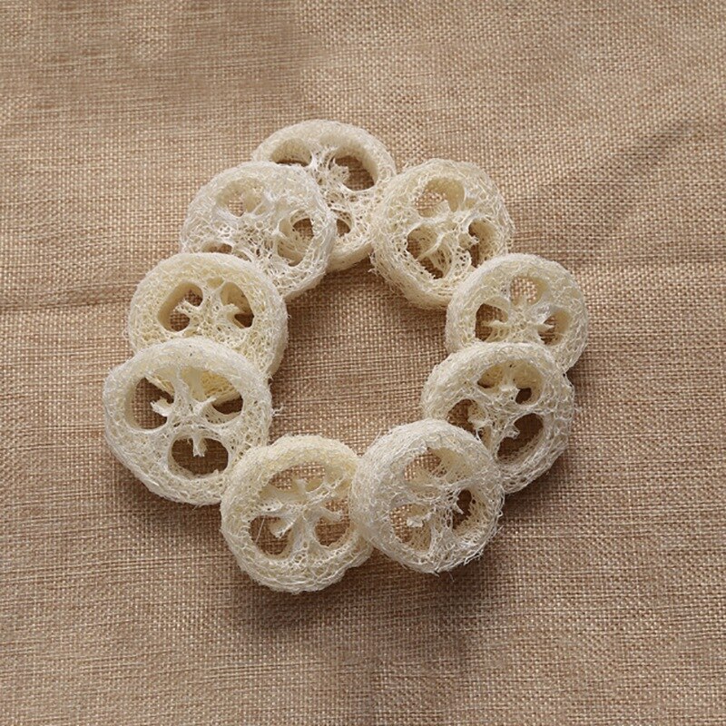 200 Pieces of 4-6 cm Diameter Loofah Slices DIY Custom Soap Tools, Cleaning Supplies, Sponge Washer
