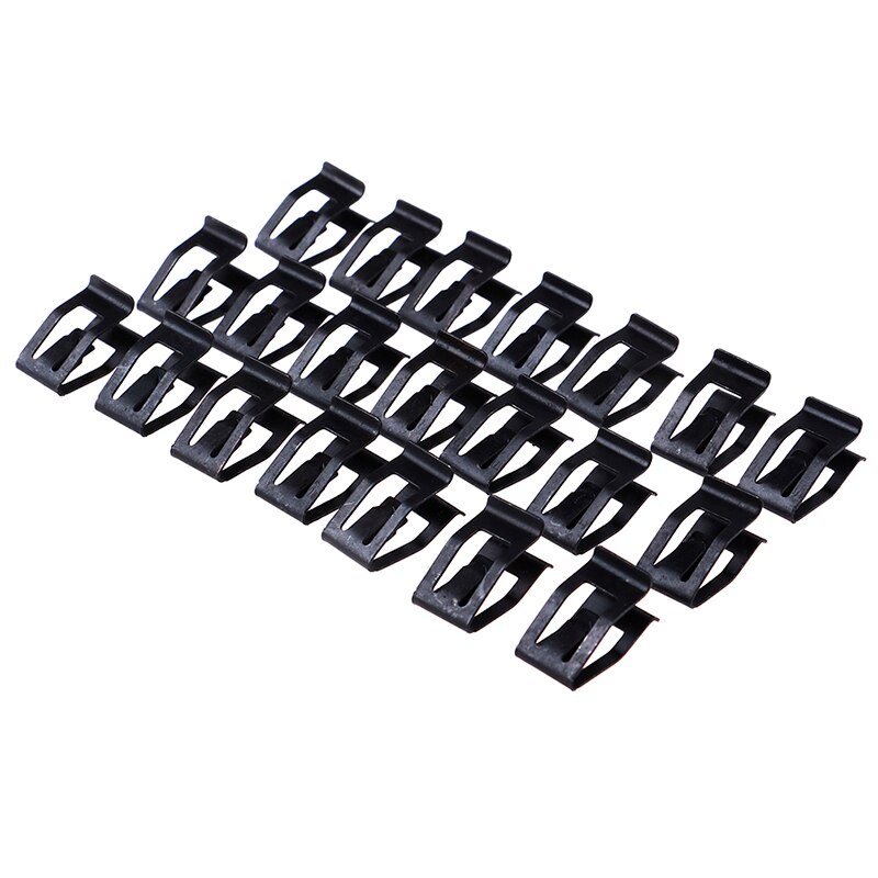 20Pcs Universal Car Front Console Dash Dashboard Auto Trim Metal Retainer Black Rivet Fastener Clips