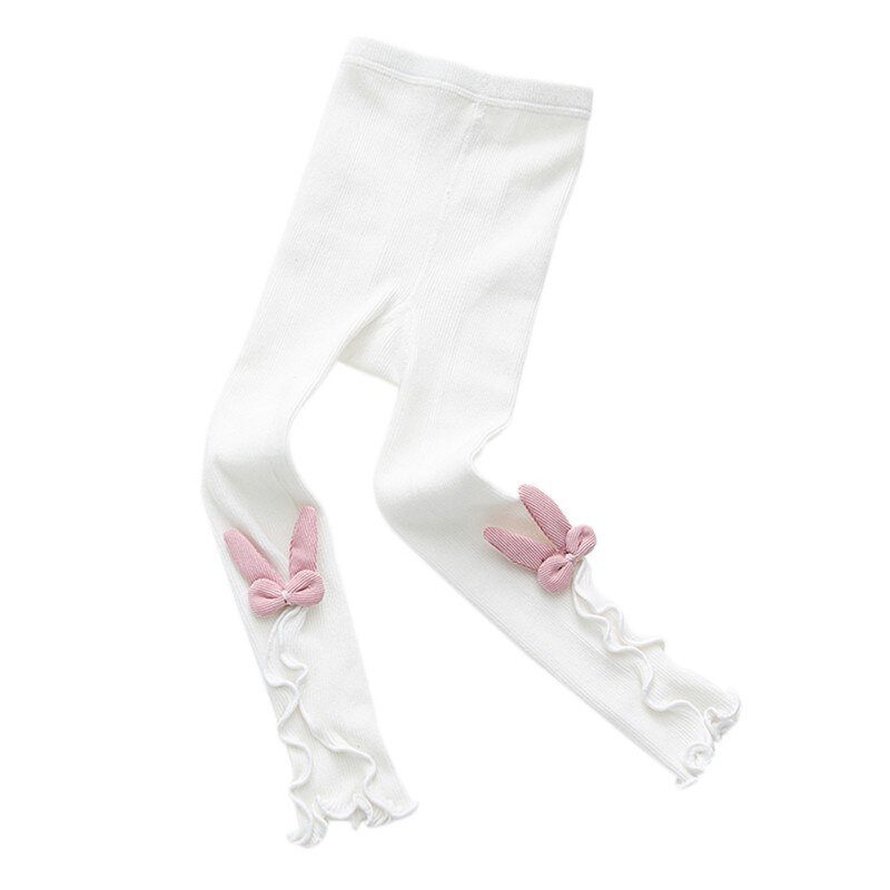 Herbst Winter Kinder Mädchen Gestrickte Leggings Kinder Feste Legging Baby Kleinkind Casual Ankle Bowknot Strümpfe: W / L