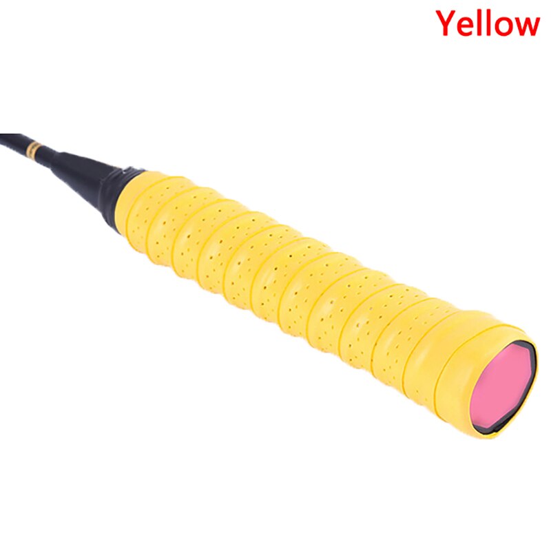 Anti-slip Breathable Sport Over Grip Sweatband Tennis Overgrips Tape Badminton Racket Grips Sweatband: Yellow