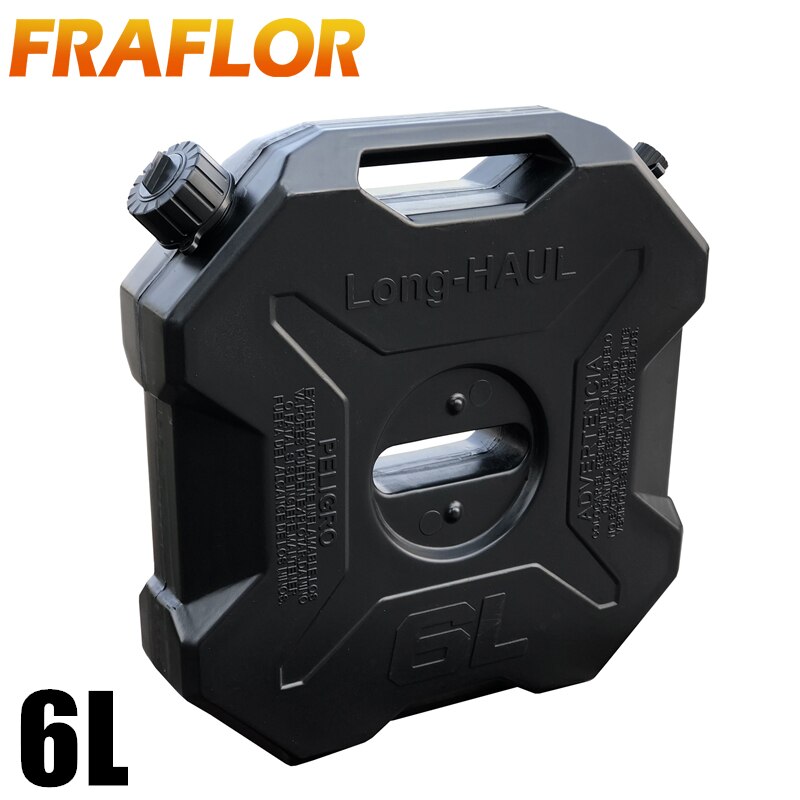 Bidon de rechange pour moto, 6l, vert et noir, Jerrycan, réservoir d&#39;essence et d&#39;huile, pichet de carburant, support de réservoir en plastique: 6L Black  No Lock