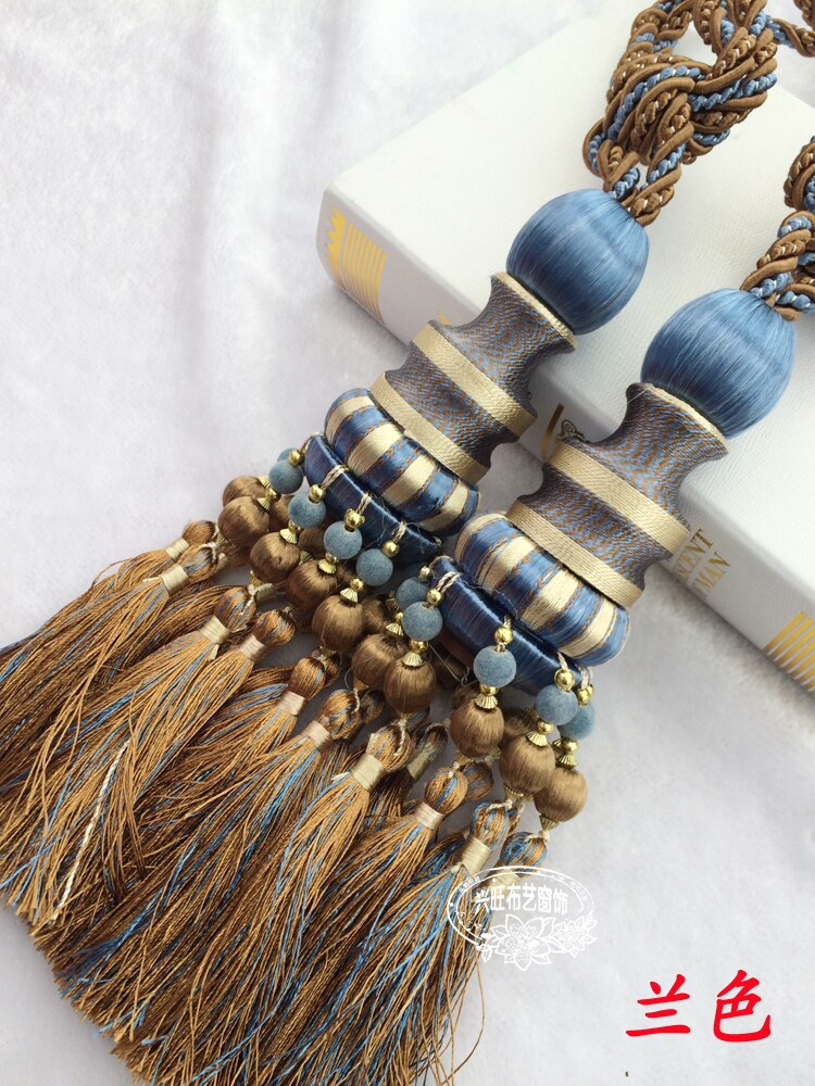 2 stuks Gordijnen Opknoping Ballen Riem Europa Gordijnen Kwasten Hout Bal Gordijn Tieback Kwastje Bandages Borstels Gordijn Accessoires: 02