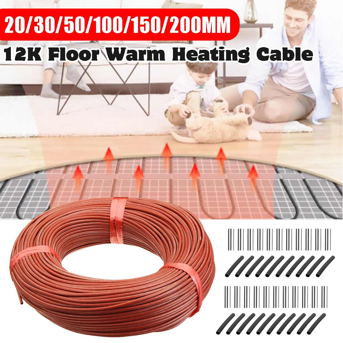 12K Low Cost Carbon Warm Floor Cable Carbon Fiber Heating Wire Electric Hotline Infrared Heating Cable 200/150/100/50/30/20M