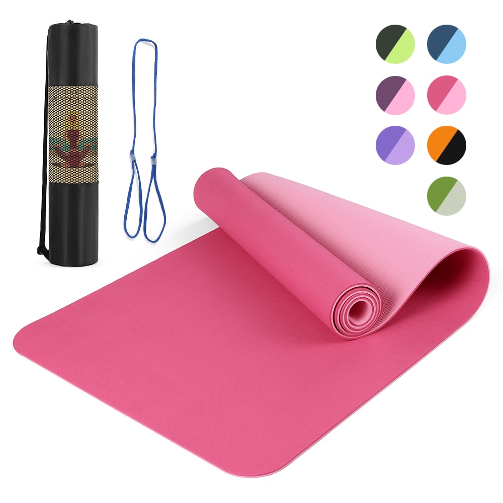 72x24IN Non-slip Yoga Mat TPE Eco Friendly Fitness Pilates Gymnastics Mat Carrying Strap and Storage Bag