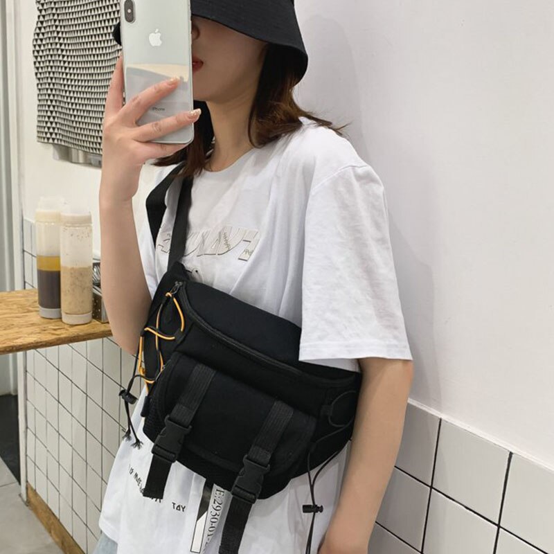 Heuptas Fanny Pack Harajuku Stijl Vrouwen Riem Tassen Hip-Hop Taille Verpakking Unisex Borst Pakken Multifunctionele Schouder messenger Bag