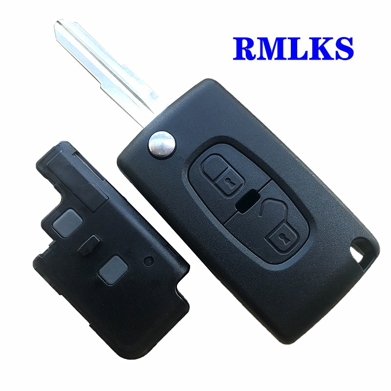 Til peugeot 4007 et 4008 til citroen c-crosser  c4 aircross 2 knap fob fjernbetjening nøgle flip flip nøgle shell fob mit -11r blade