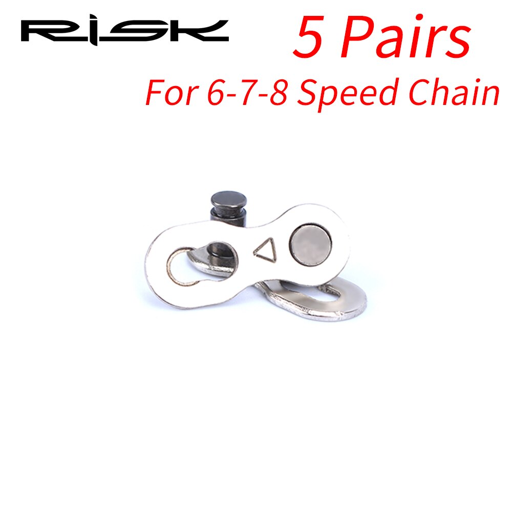 RISK Bike Chain Quick Link MTB Road Bike Chain Missing Quick Connector Connecting Master Link for 6 7 8 9 10 11 12S Speed Chain: 5 Pair for 6-7-8S