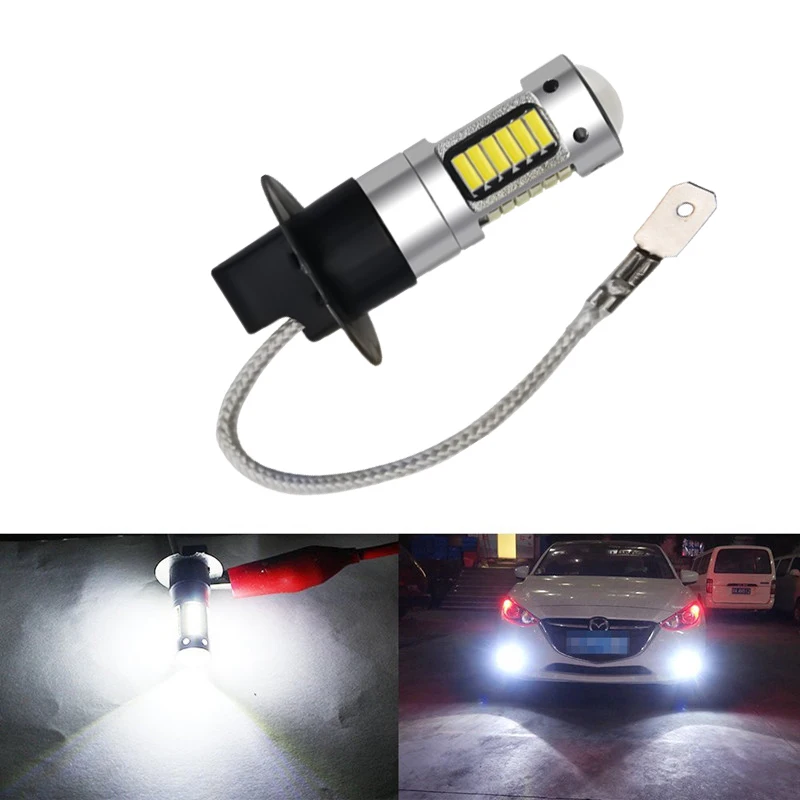 H3 Led Lamp 25W 4014 30SMD White Mistlampen Voor Auto