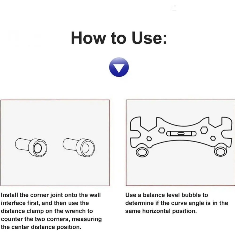 Multifunctional Faucet Installation Wrench Thickened with Level Gauge Bend Angle Leveling Wrench Durable