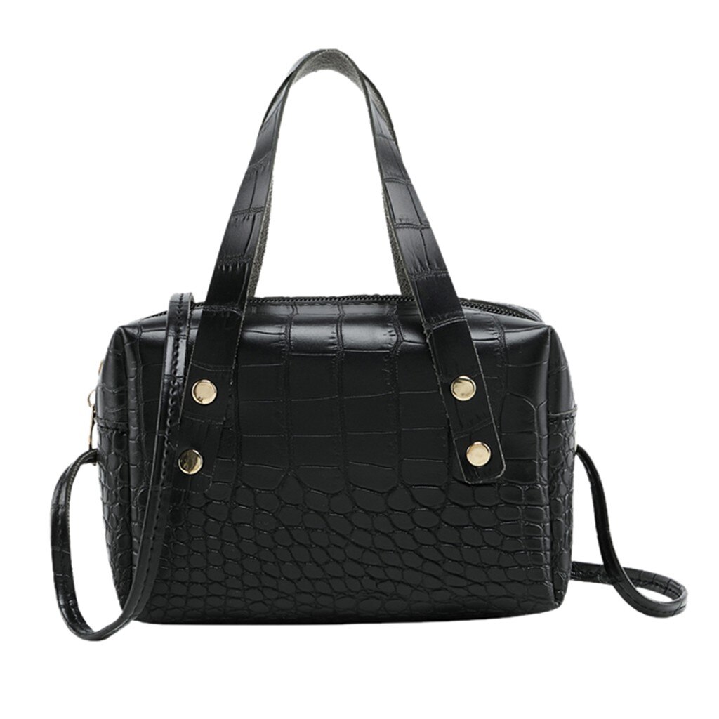 Vrouwen Tas Elegante Schoudertas Messenger Bag Mode Vrouwen Effen Kleur Leisure Crossbody Tas Rits Tas Schoudertas Handtas #3: Black