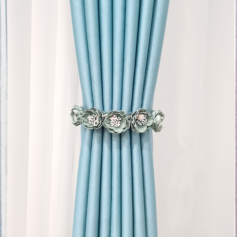 Pince à cordon pour rideaux, porte-rideau avec crochets et aimants: 1PCs Flowers4