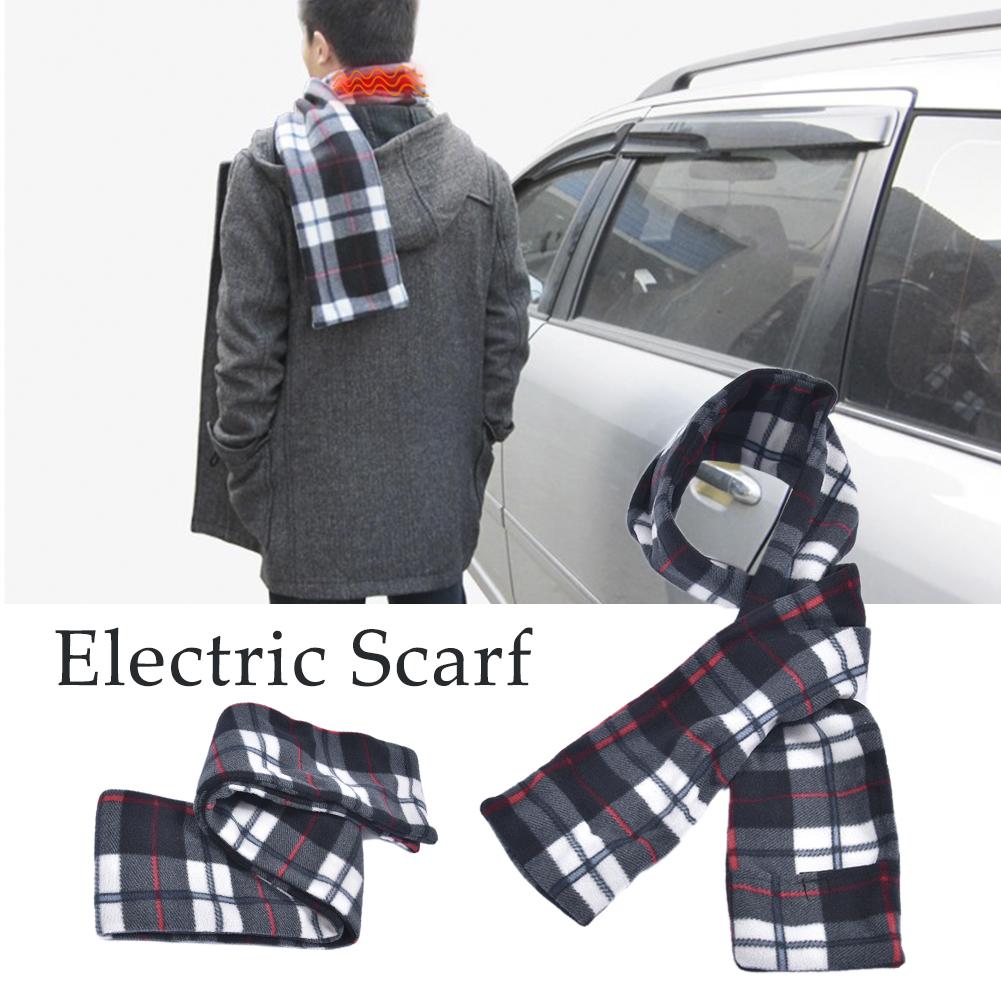 150X14cm Electric Heating Scarf Scarves Fleece Cosy Warm Scarf Shawl Heating Winter Blanket with Battery Box USB Electric Scarf