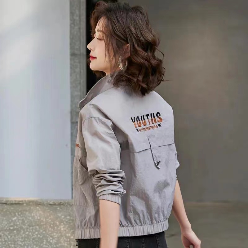 Sunscreen Coat Women's Summer Outerwear Breathable Joker UV Protection Sun-Protective Clothing Jacket Thin Female Tops: XXL / Dark Grey