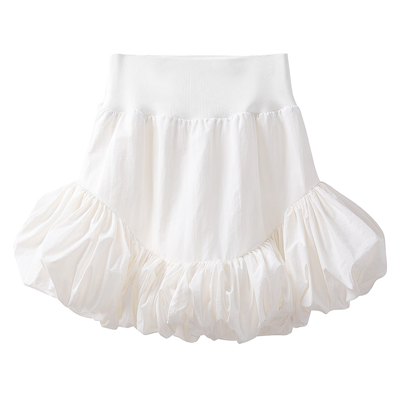 Black Wrap Rokken Vrouwen Zomer Koreaanse Onregelmatige Plisse Puffy Mini Rok Vrouwelijke Witte Hoge Taille Slanke Bud Korte Rok Plus size: White / M