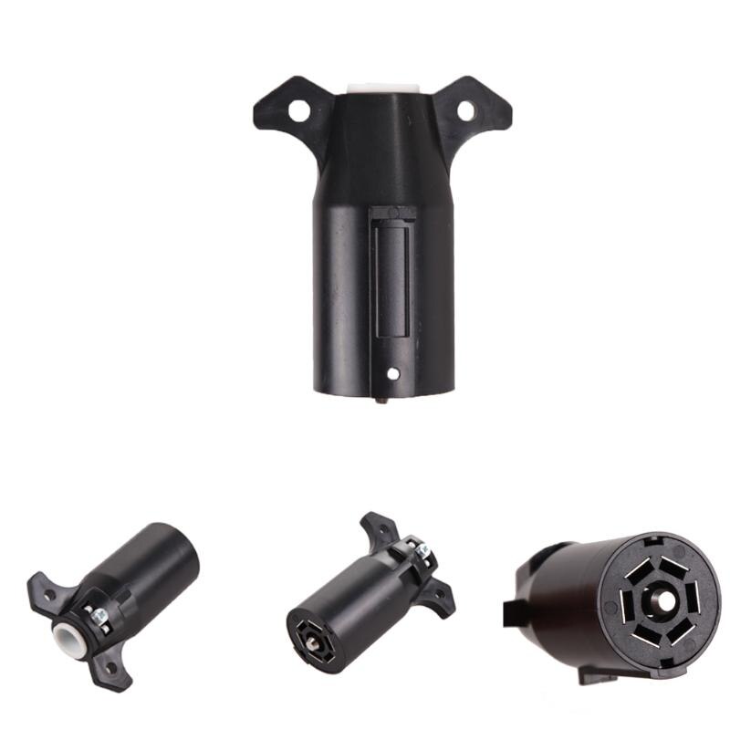 12V Black Plastic Car Plug Trailer Plug 7 PIN American 7-pin Trailer Adapter Blade Round Connector For Auto Motorcycle