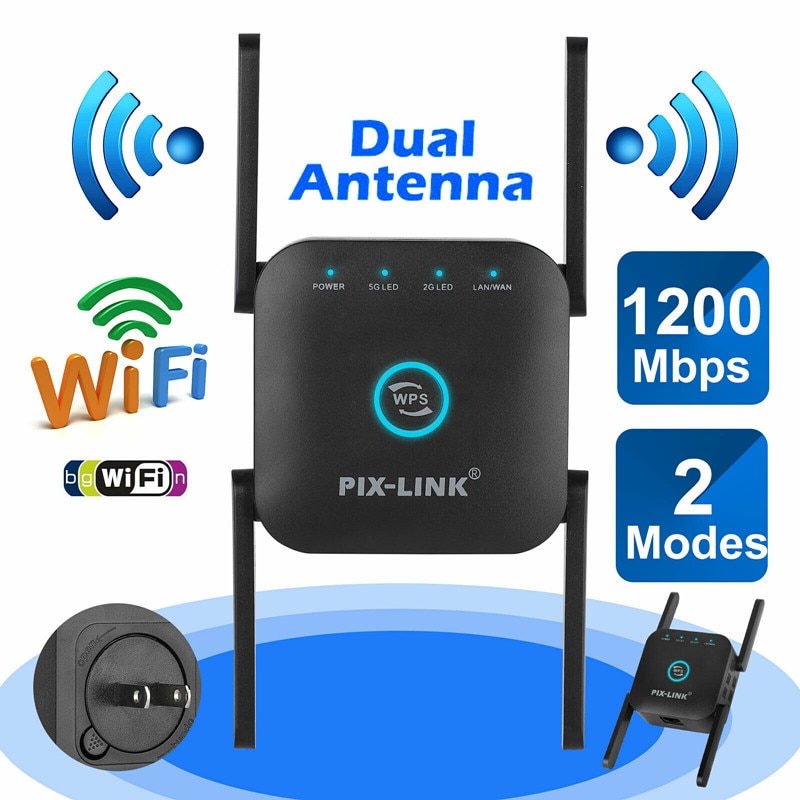1200Mbps kabellos WiFi Verstärker Wi Fi Booster 2,4G/5Ghz Wi-Fi Verstärker Signal WiFi Lange Palette Verlängerung Zugriff Punkt Für Hause