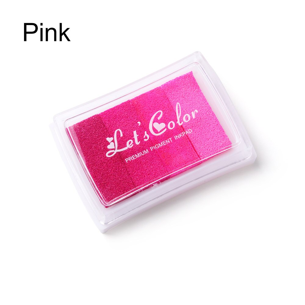 Kleurrijke niet-giftige inktkussen met kleurverloop, stempelkussen met rubberstempel op oliebasis, vingerafdrukken, leuk voor kinderen, doe-het-zelf kunst: Roze